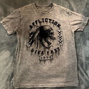 Affliction Vintage Gray Skull Tee